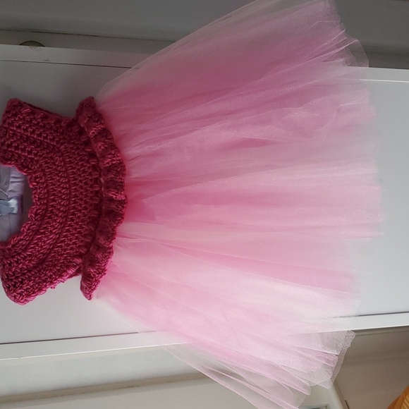 Hand Crafted Other - NWOT Pink Tutu Dress & Crown Size 18-24 Months